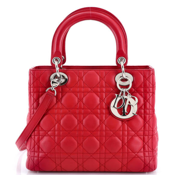 Christian Dior Medium Lady Dior Bag Cannage Quilt Lambskin - Picture 1 of 7